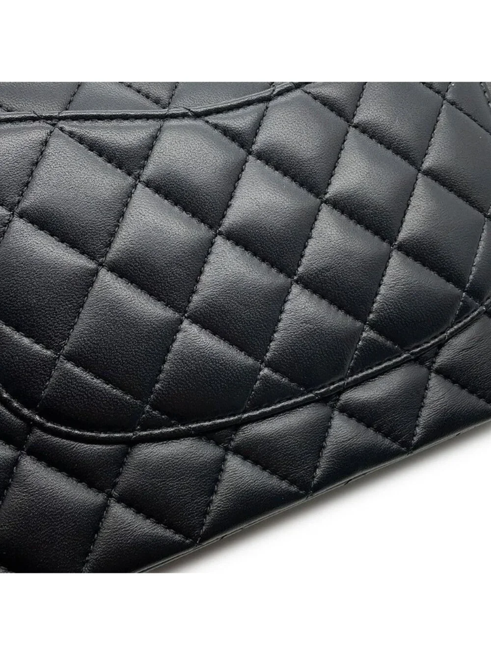 Chanel Chain Shoulder Bag Quilted 25 CC Logo Icon Charm Lambskin Double Black